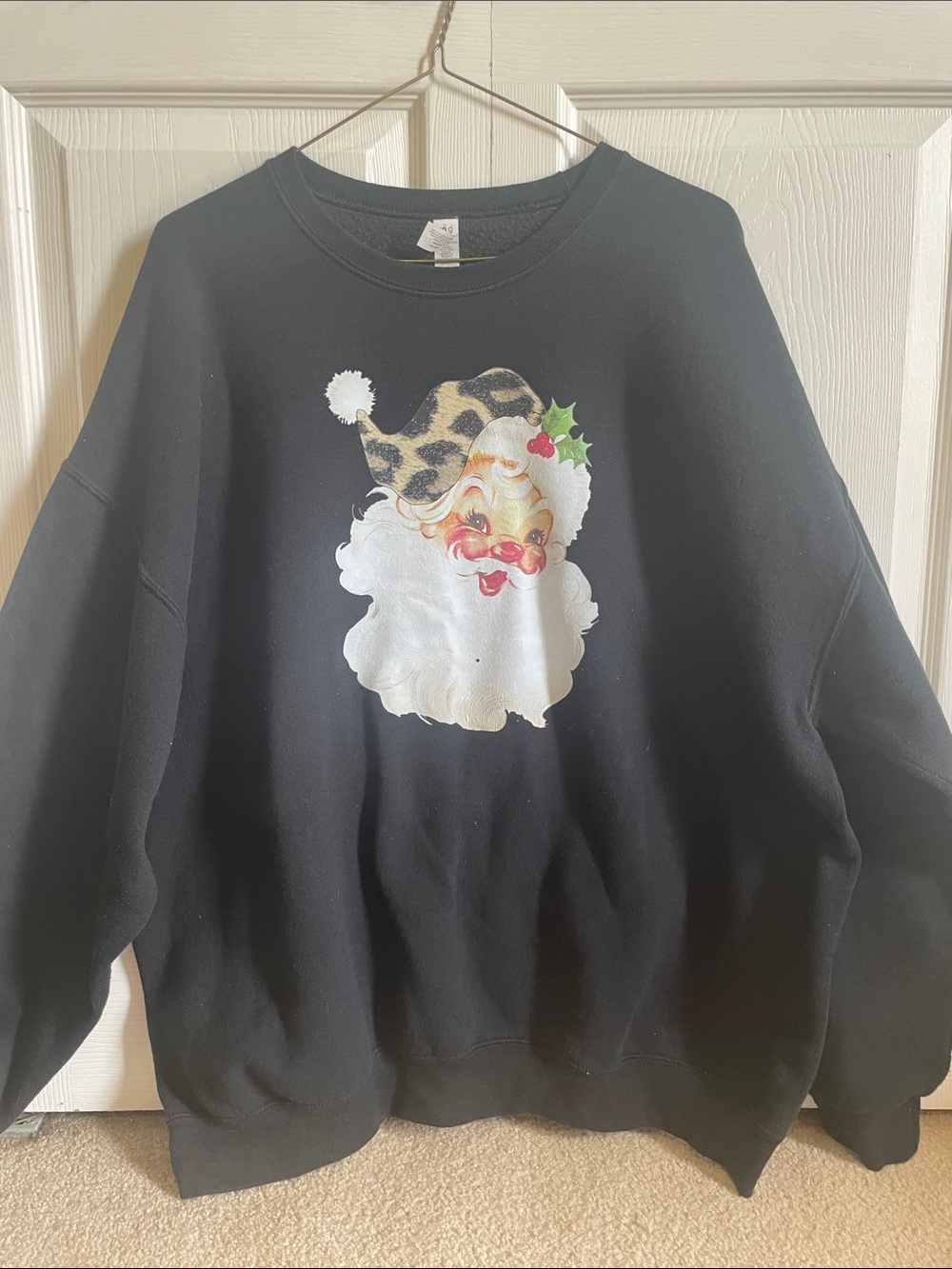 Vintage Santa Cheetah Sweatshirt 2XL